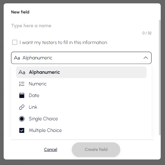 user table new field