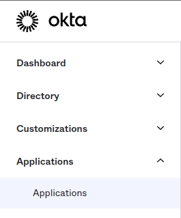 Okta Applications menu