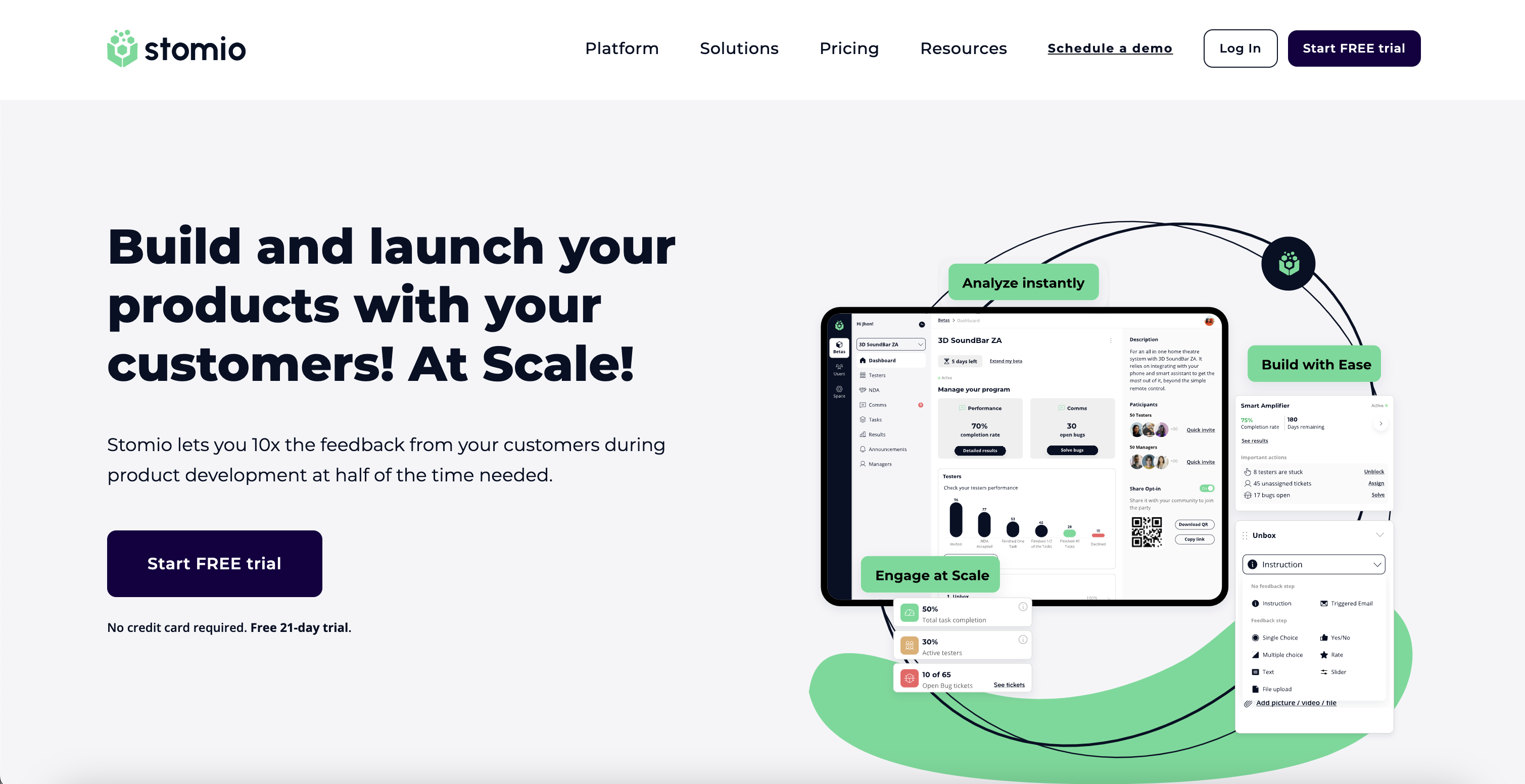 The Stomio marketing site, redesigned