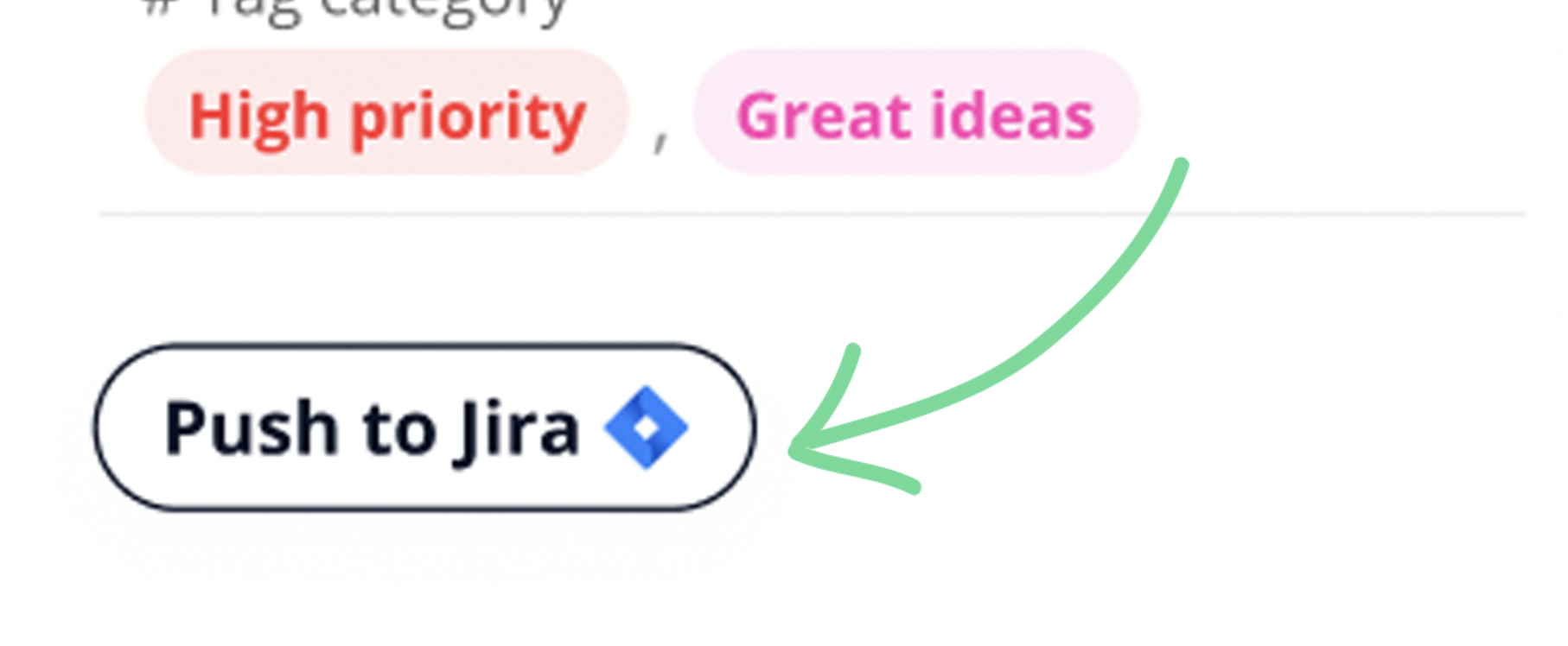 The Push to Jira action on a ticket