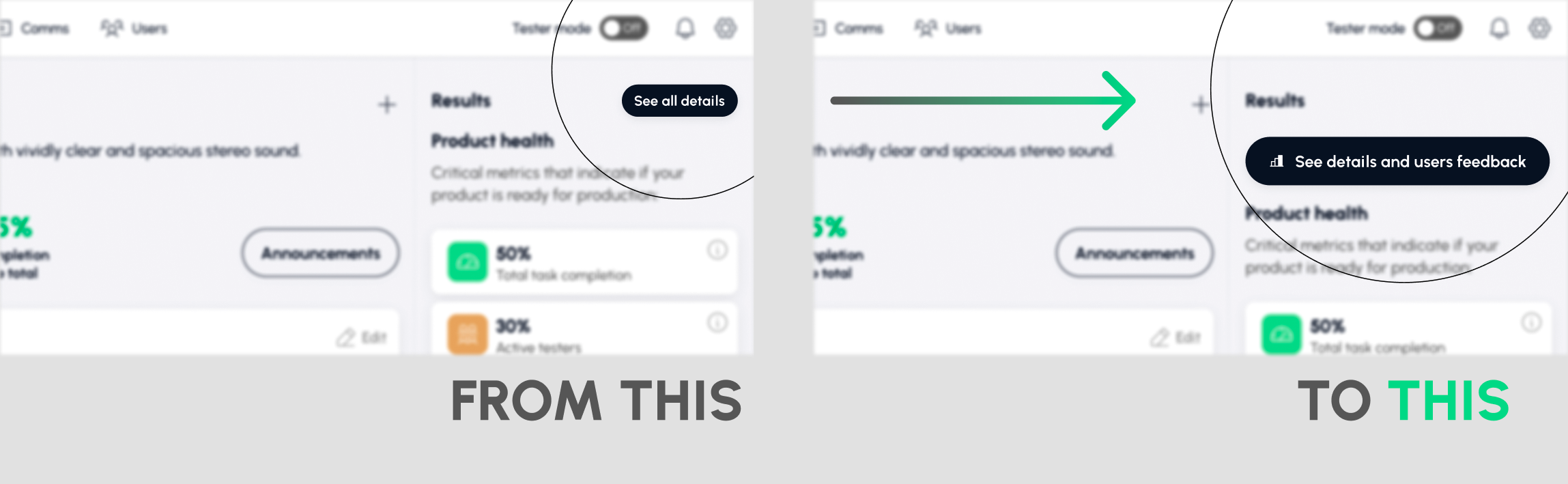 The results button on a beta, relabelled to say what it opens